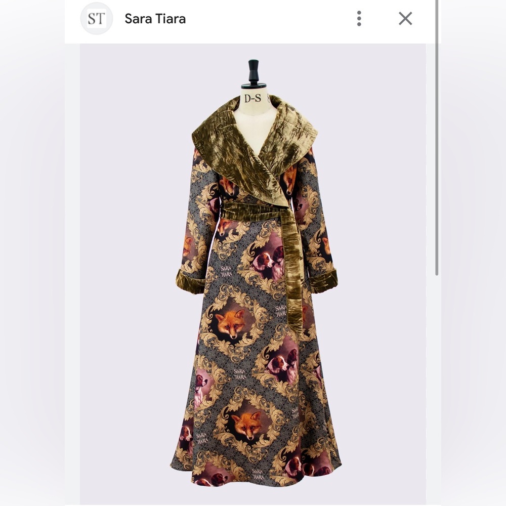 Sara Tiara 100% genuine silk twill overcoat gown